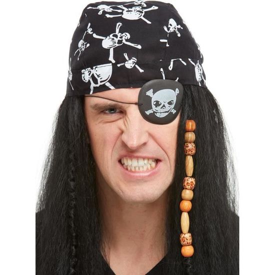 Lot De 6 Cache-œil Pirates Noirs Réglables - Pour Halloween, Cosplay, Fêtes Déguisées - Plastique Souple