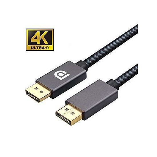4K @ 60 Hz, 2K @ 144 Hz, 2K @ 165 Hz en nylon tressé ultra haut débit pour PC Silkland Câble DisplayPort vers DisplayPort projecteur TV cartes graphiques écran 