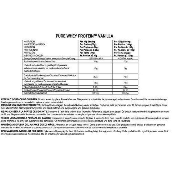 BULK POWDERS Pure Whey Protéine, Vanille, 2,5 kg - BPB-WPC8-VANI-2500 ...