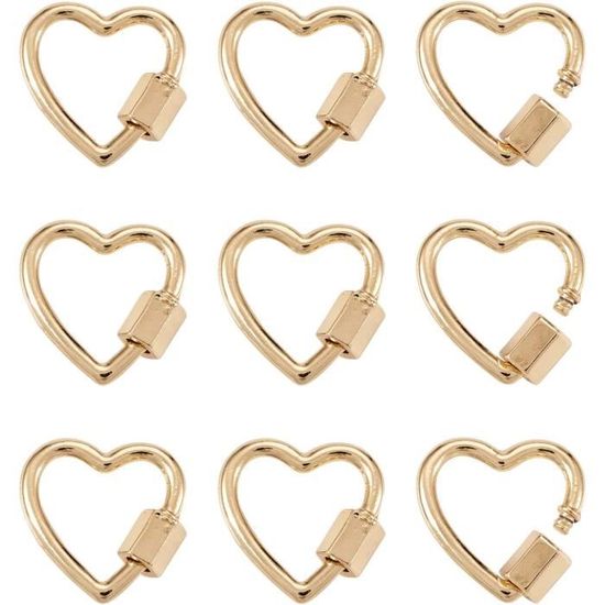 12 Mousquetons Porte-clés En Forme De Cœur Alliage - Multifonction Camping, Randonnée - Couleurs Assorties - 4.5x4.2 Cm - Cadeau Fête Des Mères