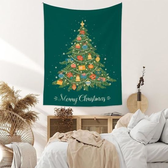 A.Monamour Tapisserie Murale Coloré Forêt Arbres Montagne Chute D'Eau