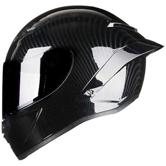Casque Moto Mangen Fibre Carbone - Double Sport L (59-60cm) - Certifié DOT