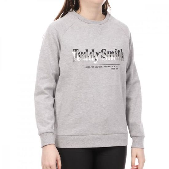 Sweat Gris Femme Teddy Smith Caviar Grey Cdiscount Pr t Porter