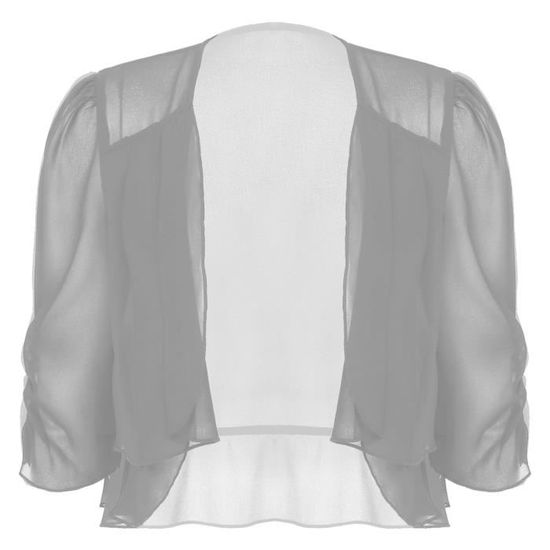 Boléro Femme En Mousseline De Soie - Manches Courtes, Léger Et Transparent - Idéal Pour L'été, Les Fêtes Et La Protection Solaire