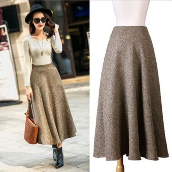 Jupe longue deals laine femme