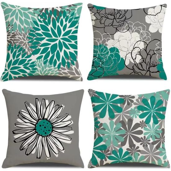 viva domo - Housse de coussin «Rêve floral», 40x40 cm