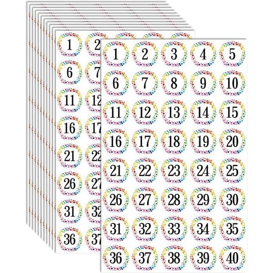 Jeu De 40 Autocollants Chiffres 0-9 En Vinyle Noir - Taille Au Choix (1/2" à 12") - Neuf