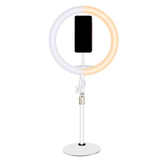 1PC Beauty LED Lamp Phone Selfie Live Filling Light Bracket Creative Holder Set Dimmable (White)   PROJECTEUR - SPOT - AMPOULE