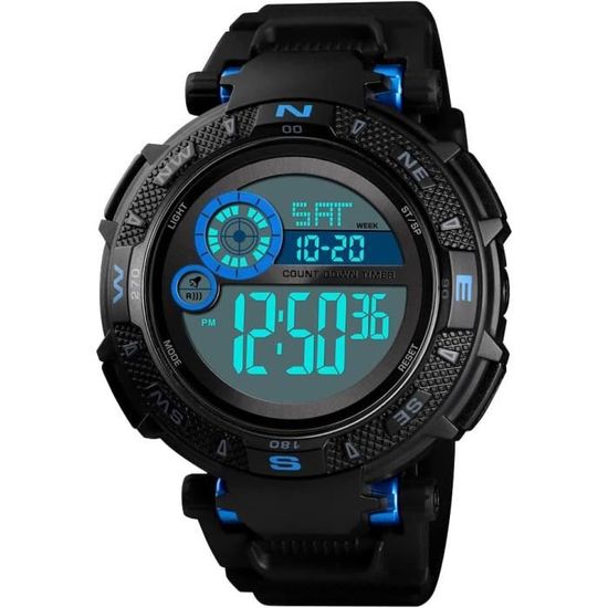 Montre Militaire Homme Sport Digitale Étanche Double