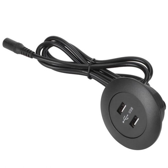 YOSOO Chargeur USB Double chargeur de téléphone de prise de charge USB2.0  pour pièces de mobilier de maison(Noir Prise UE 100-240