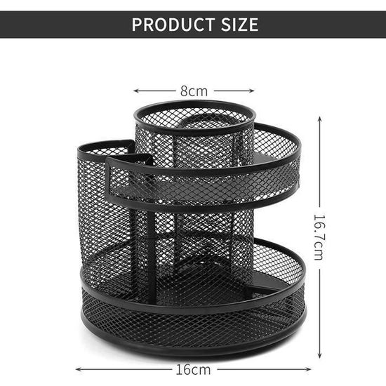 Shiyou-porte-Crayon Pour Bureau, 5 Emplacements Organisateurs De Bureau Rotatifs à 360° Et Accessoires, Rangement De Bureau Organisateur De Fournitures De Papeterie, Mignon Pot à Crayon Pour Bureau, École, Maison (Bleu