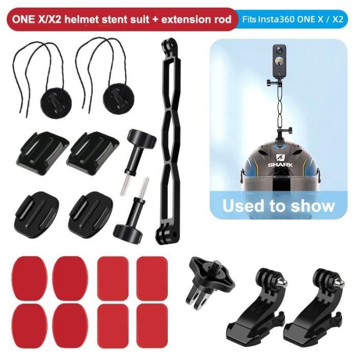 Ensemble 3 - Support de casque pour Insta 360 One X X2, accessoires de montage pour casque de moto, vélo, Spo