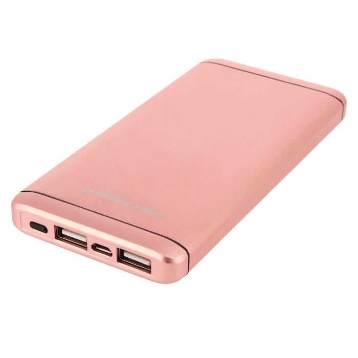 Batterie Chargeur de secours Akashi 10000mAh pour Smartphone et Tablette - Rose