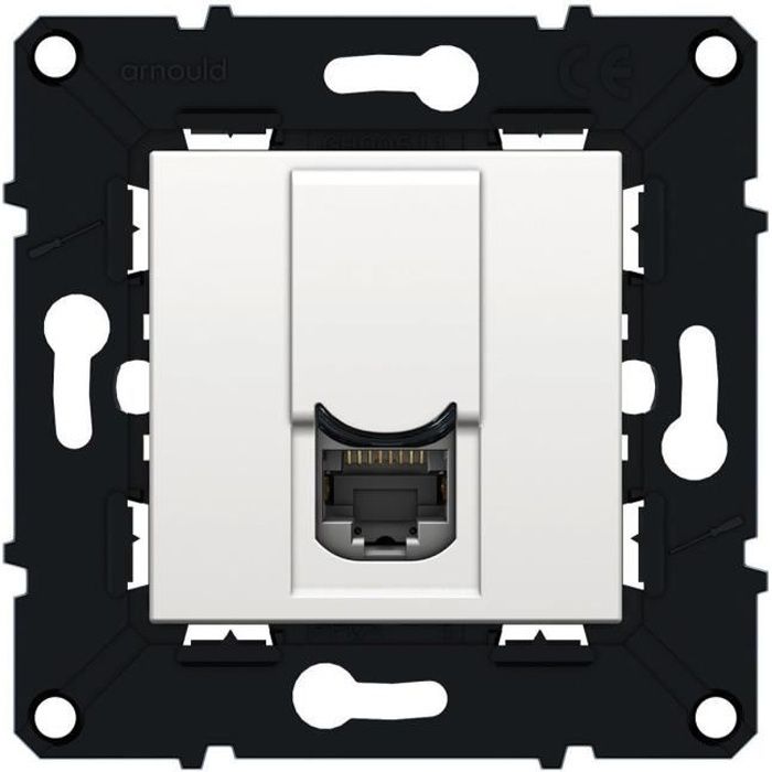 ARNOULD Espace évolution Prise RJ45 multimédia Cat6 ftp avec enjoliveur blanc à assembler