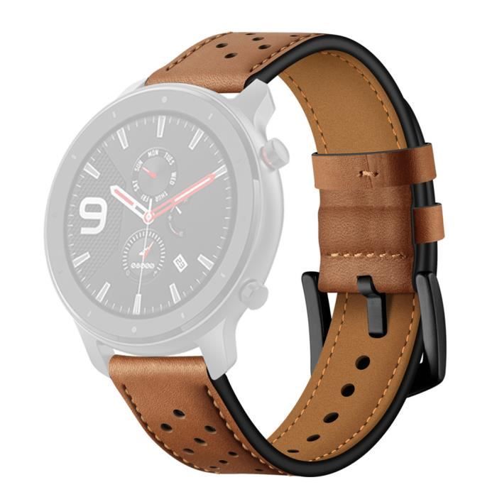 bracelet de montre vendu seul Bracelet de montre de remplacement en cuir pour montre intelligente AMAZFIT GTR 47MM ZCQ90812104BW_wat