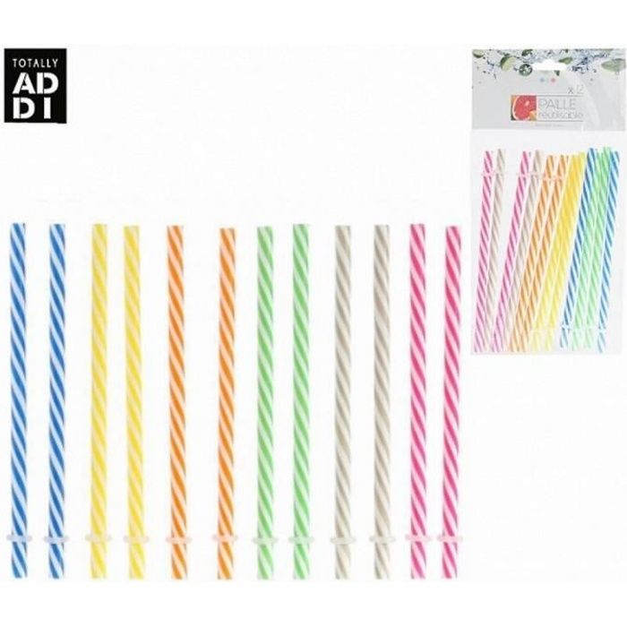 SET 10 PAILLE SPECIAL BOCAL MASON JAR REUTILISABLE COLORE PVC DECO
