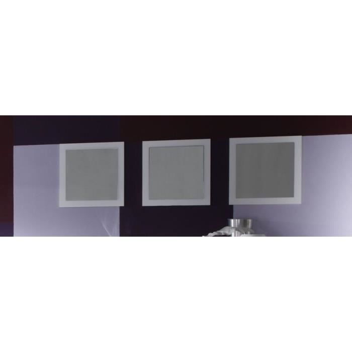 Miroir mural blanc laqué design ESMERALDA (lot de 3) L 51 x P 2 x H 51 cm Blanc