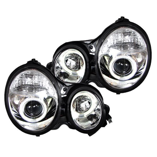 phares design, chrome, pour reglage electrique, anneaux... 95-99 pour: Mercedes E-Classe.(W210) 95-02