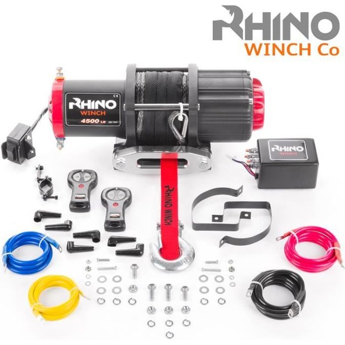 Rhino Treuil Électriques 4500lb / 2040 kg 12v Corde Synthétique