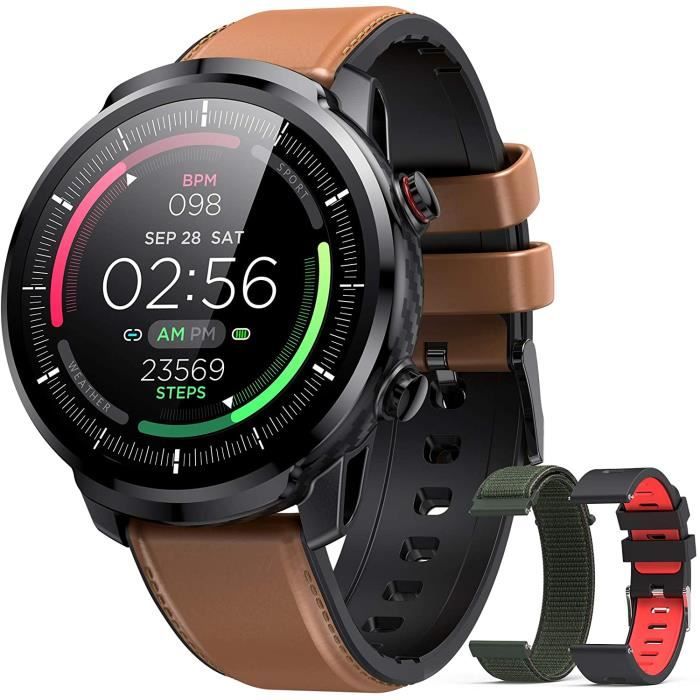 Hommie Montre Connectée Homme Smartwatch Sport Etanche IP68 Bracelet Connecté Tensiomètre Cardiofréquencemètre Podomètre Fitness Tra
