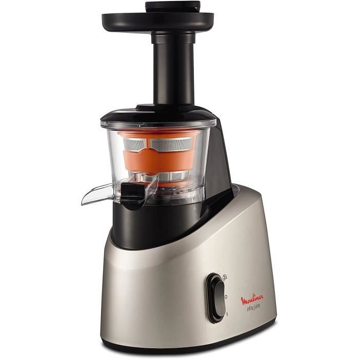 Moulinex ZU255B10 Extracteur de Jus Infiny Juice Pressoir Fruits et Légumes 82 tours/minute Centrifugeuse Pression à Froid Silencieu