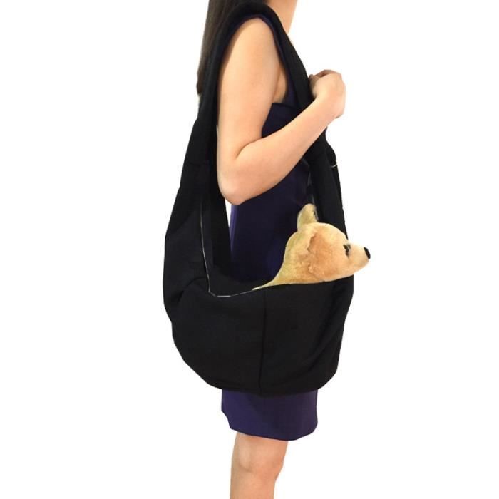 Écharpe noire en coton pour chien taille moyenne Sac de transport pour chien chat et chiot, sac de - Type Black-M