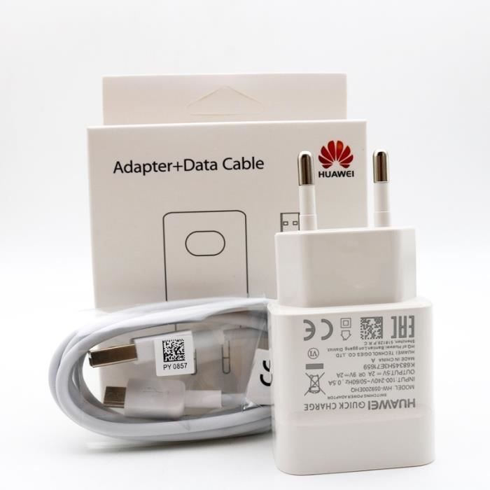 Chargeurs,Original Huawei y9 prime 2019 chargeur rapide charge rapide usb câble adaptateur secteur mural pour - Type EU Charger Set