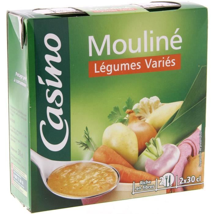 CASINO Mouliné Légumes variés - 2x30 cl