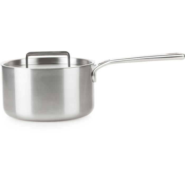 HEALTHY & TASTY HT1005 Casserole avec couvercle en inox - Diamètre 16 cm - Adapté au four jusqu’à 240 °C