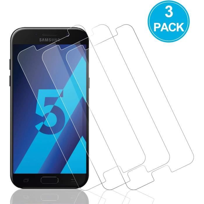 3 Pièces Verre Trempé pour Samsung Galaxy A5 2017,Anti-Rayures sans Bulles 9H Dureté Ultra Clair Film Protection Protecteur D'écran