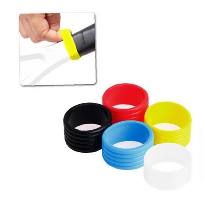 Tennis raquette Bande Survolture de la poignée de silicone Poignée de silicone Fix Rings Stretchy Raquette Assorted Couleur 5pcs