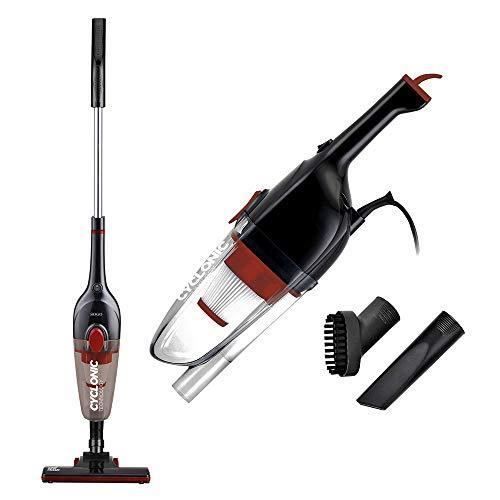 Sogo Aspirateur balai cyclonique 600 W, efficacité énergétique A+ Aspirateur balai et à main, 2 en 1, avec bac de 0,8 l, filtre HEPA