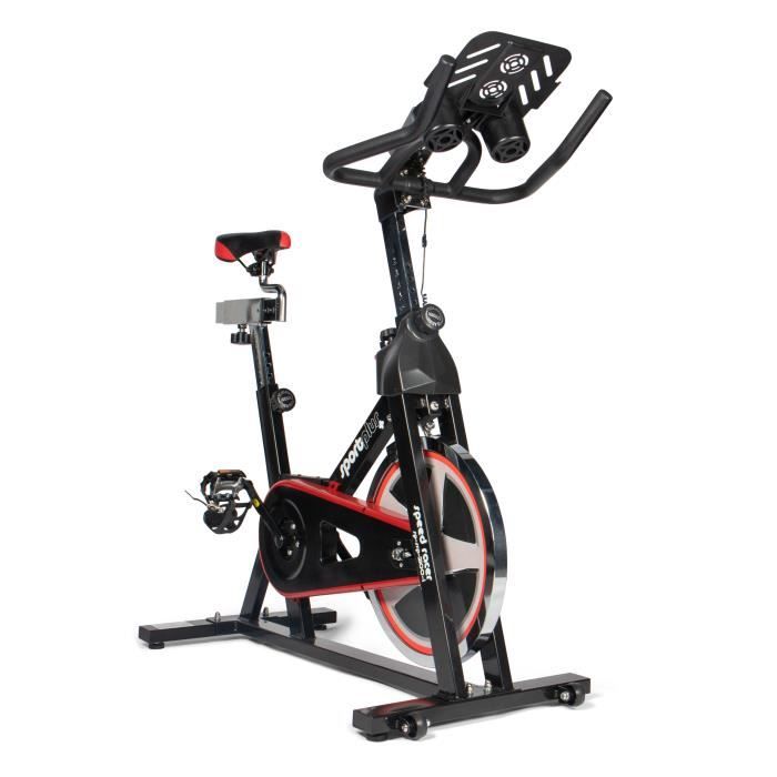 Speedracer/Speedbike - SportPlus, Support de Tablette - Compatible avec Ceinture pectorale Bluetooth - Roue d'inertie env. 13 kg