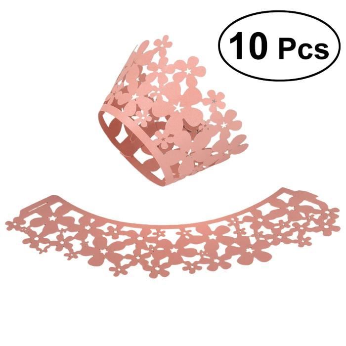 10 pcs évider non toxique chatoyant Mousse Cupcake Muffin ornement décor Wrapper rose sculpture Wrappers MULTICUISEUR ELECTRIQUE