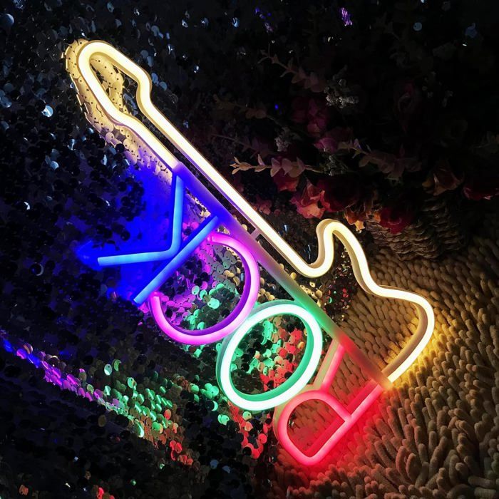 Panneau Lumineux LED 'OPEN' Clignotant - 48x25 Cm, 106 LED Rouge/bleu, Pour Magasin, Bar, Vitrine - 5