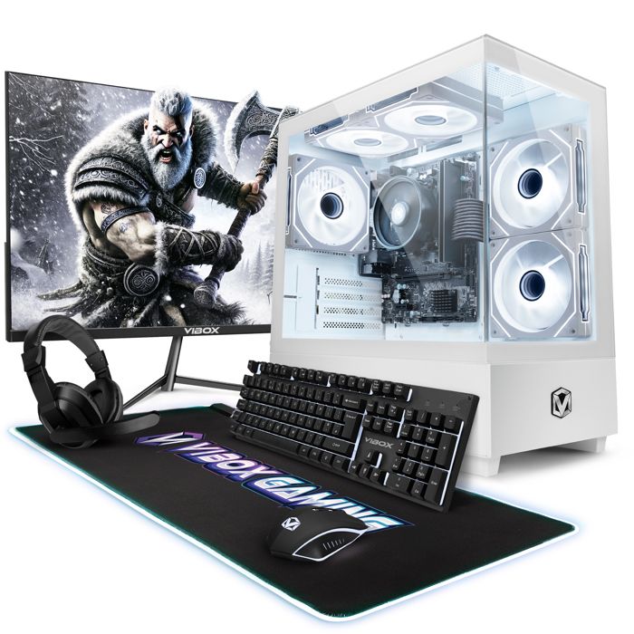 Vibox VI-98 PC Gamer Complet • 22 Écran • Ryzen 3 3200G • Vega 8 • 16 Go RAM • 2 To HDD • 240 Go SSD • Win11 • WiFi + Bluetooth