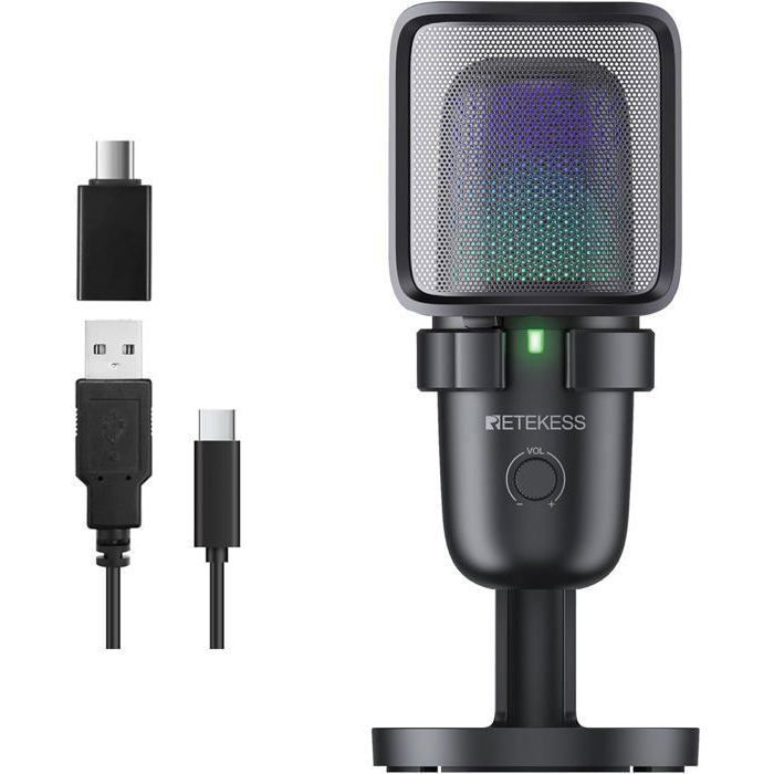 Tg201 Pacemaker Retekess TG201 Gaming Microphone, Micros Condensateurs, 2 Capsules de ...