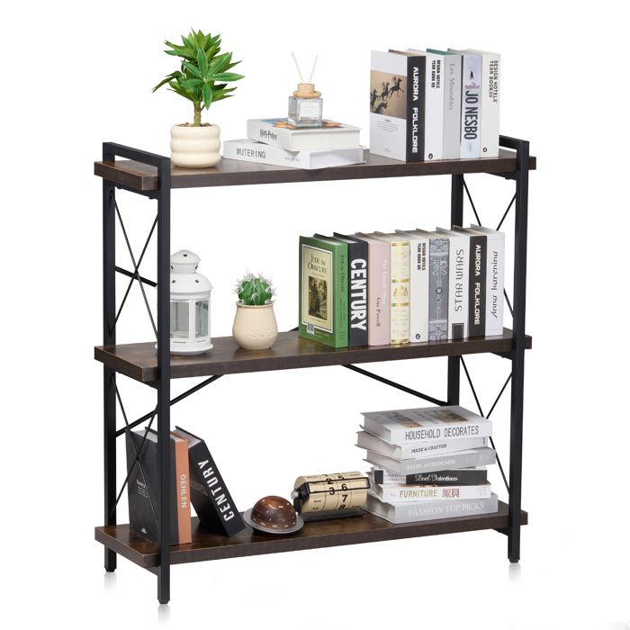 Étagère D'Angle 7 Niveaux VEVOR - 200 Cm De Haut, Cadre Métal Et Étages MDF - Capacité 91 Kg Par Niveau, Réversible - Pour Salon, Bureau, Chambre