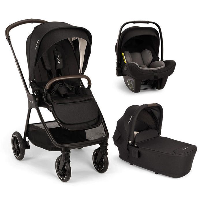 NUNA - Poussette Trio Triv Next + Siège auto Pipa Next + Nacelle Lytl Caviar