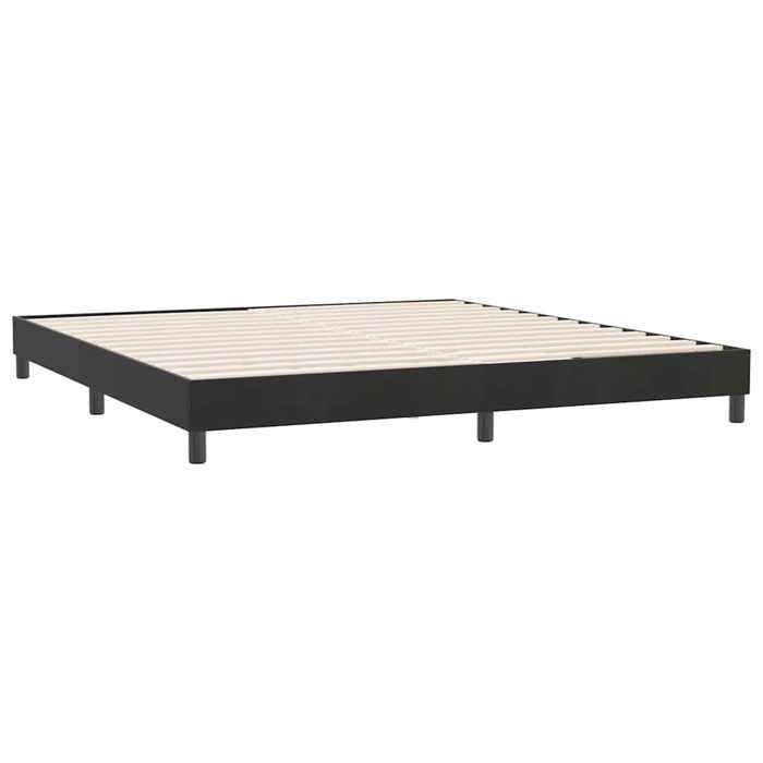 RemiseLit 2 personnes Sommier à lattes de lit sans matelas noir 180 x 210 cm velours JILIMAISON2025 66639721