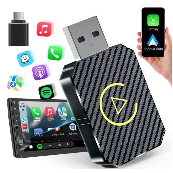 Adaptateur CarPlay sans fil pour Apple iPhone adaptateur sans fil carplay avec câble dextension USB / USB-C