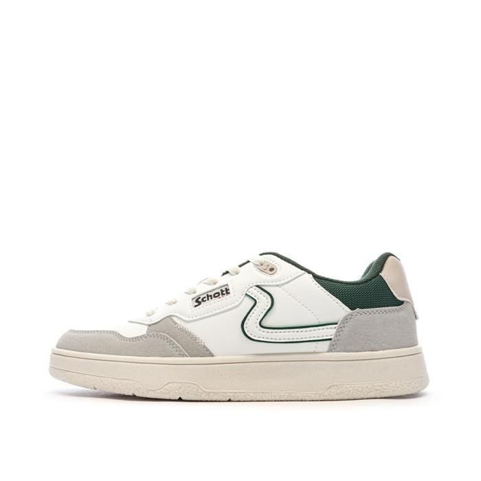 Schott Baskets Blanches/Grises/Vertes Homme Schott Darcy