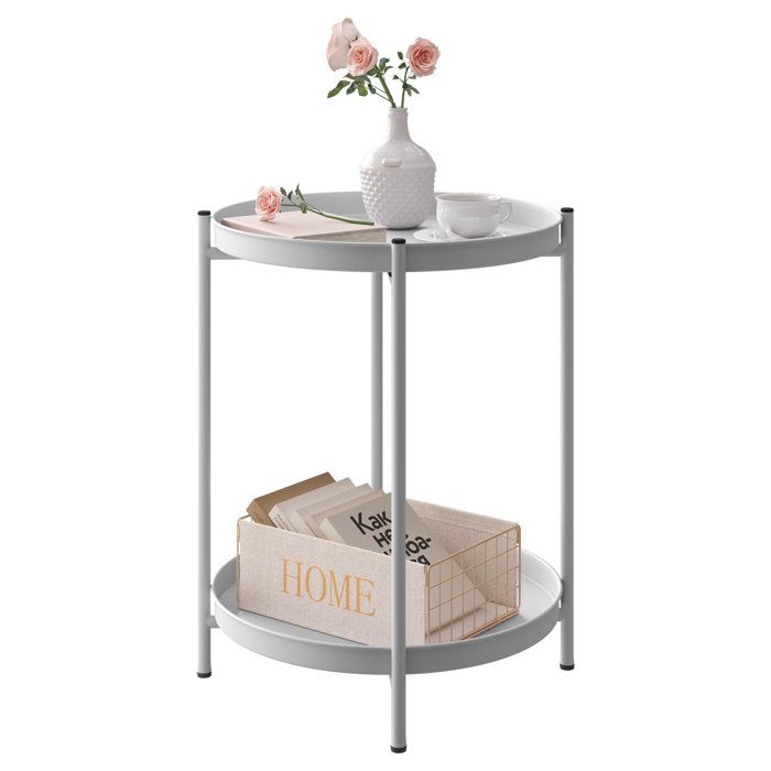 Table Basse Ronde - WOLTU Table dAppoint en Métal - 2 Plateaux Amovibles - Gris Clair W0ATT0920 Table Basse Ronde - WOLTU Table dAppoint en Métal - 2 Plateaux Amovibles - Gris Clair W0ATT0920