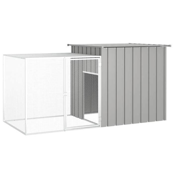 (Gris)Clapier jardin - SIGNOR - Enclos large Gris 200x91x100 cm Acier galvanisé 80601