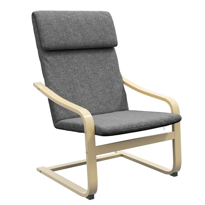 Fauteuil de salon - HOMCOM - accoudoirs incurvés coussin - tissu aspect lin - 65 x 79 x 98 cm - gris