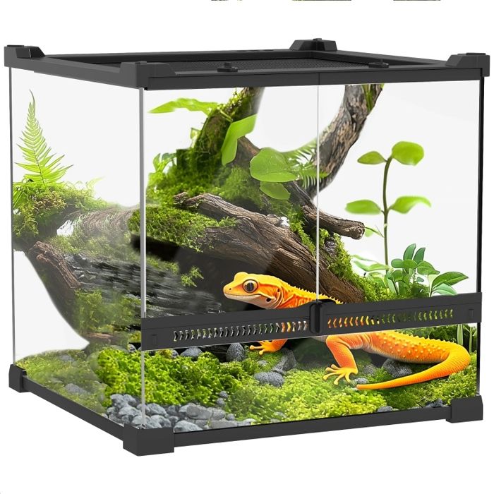Comparer les prix de Terrarium - vivarium reptiles-30x 30 x 30cm-Pour les reptiles sol ajouté et étanche verrouillage par bouton
