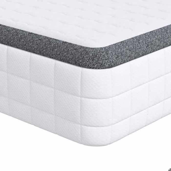 SOLOM@Matelas - Réversible/Soutien Parfait Pour lit - Blanc et Gris 80x200cm Printemps Bonell Sep94836
