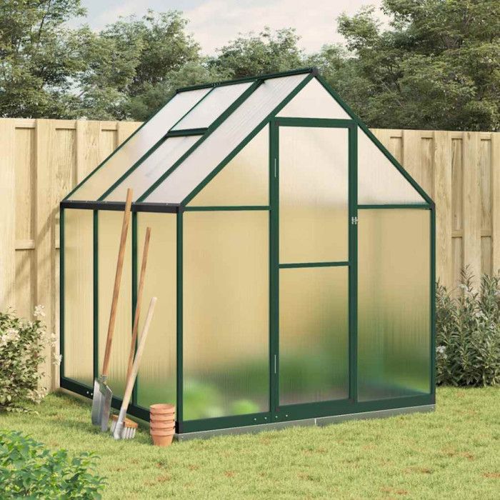 Serre avec cadre de base vert 169x169x202 cm aluminium - Cdiscount Jardin