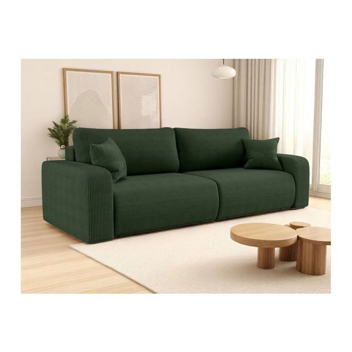 Canapé À 3 Places | Sofa De Salon | Canapé Droit Vert Foncé 180 Cm Velours à Prix