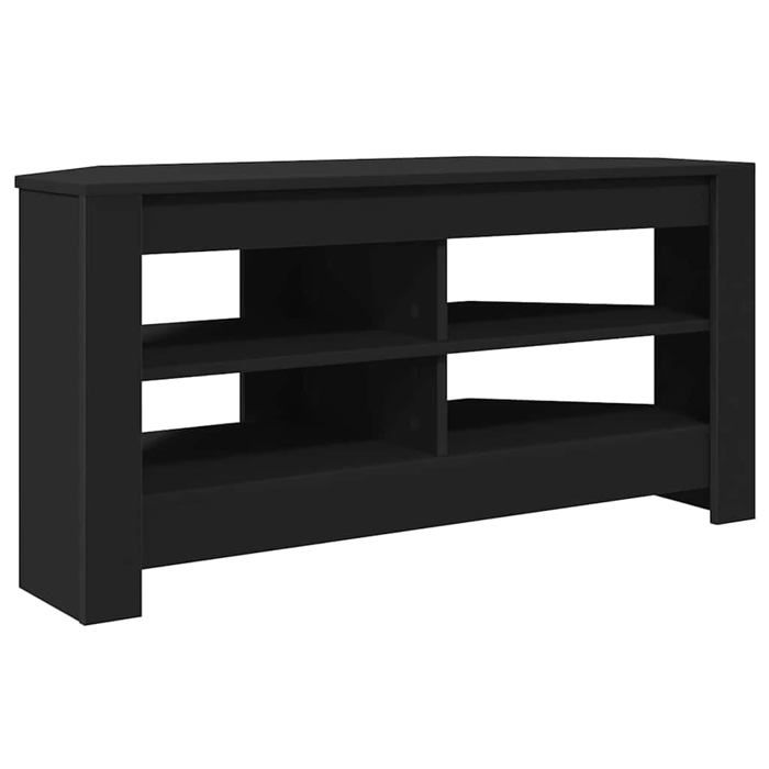Meuble TV dangle - vidaXL - Noir - 102 x 405 x 45 cm - Bois dingénierie - 2 étagères - Assemblage requis